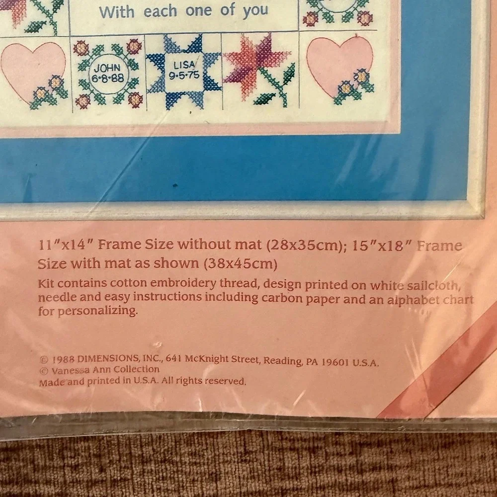 Vtg Dimensions Our Grandchildren Stamped‎ Cross Stitch Kit 1988 New Deadstock
